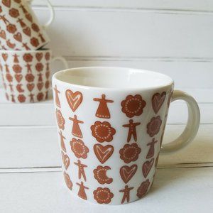 Arabia Finland GINGERBREAD Man Woman Mug Cup Brown